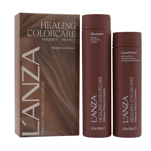 L'ANZA ColorCare Shampoo and Conditioner Set, Hair Care Kit for Color Treated Hair, Extends Color Longevity & Heals Damaged Locks, For Vibrant Protected Bleached & Dyed Colored Hair (10.1/8.5 Fl Oz)