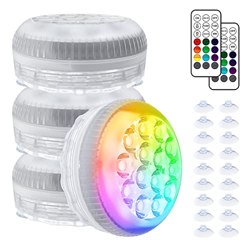 SANSI Luces Piscina Sumergibles LED, Luz LED Piscina Desmontable con Mando a Distancia IP68 Impermeable 16 Colores RGB, Iluminación de Piscina Acuario Fuente Estanque Fiestas SPA Pecera Cover