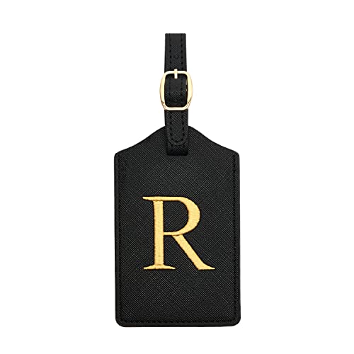 Image of Luggage Tag PU Leather for Suitcase Baggage Handbag Travel Bag Label Suitcase Tag Label Tag w. Name Card & Privacy Cover (R)