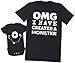 Produktbild OMG I've Created a White Monster! - Passende Vater Baby Geschenkset - Herren T-Shirt & Baby Strampler/Baby Body - M & 12-18 Monate