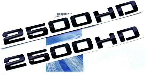 Yoaoo 2X OEM Black 2500Hd 2500 Hd Nameplates Emblems Badges Alloy Glossy for Gm Silverado Sierra