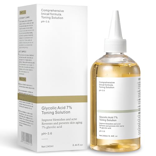 7% Glycolic Acid Exfoliating Toner Gentle Exfoliating Toner Smooth Skin Restores Skin Vitality and Refreshing Hydrating Formula Pore Minimizer-240ml/8.44 fl.oz.