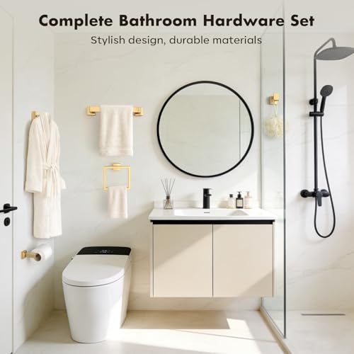 Image of 20-Pieces Gold Bathroom Accessories Set, 16 Inch Towel Bar Set