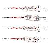Gatuida Kohlenstoffstahl Angelhaken 4 Stück mit Federmechanismus und Köderhalter für Friedfisch Angeln und Vorfach Haken Montage