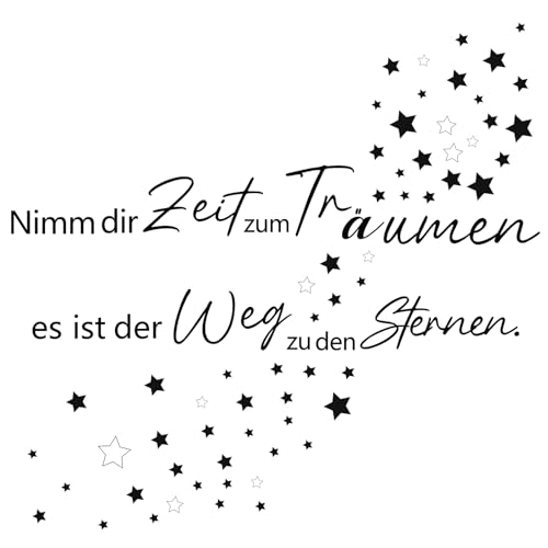 HPNIUB Wandtattoo Sprüche Nimm dir Zeit zum Träumen Wandtattoo Schlafzimmer Aufkleber Selbstklebend Wandaufkleber Wandsticker Wandtattoo Wohnzimmer Sprüche Zitate Wandsticker Flur und Diele