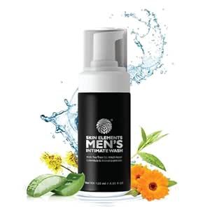 Skin Elements Intimate Wash for Men | pH Balanced Foaming Wash with Tea Tree Oil & Aloe Vera | Soothes, Refreshes & Maintains Hygiene | 4.05 fl. oz.