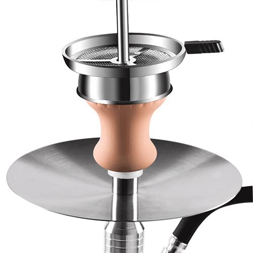 JYXZM Edelstahlhuka, Premium-Glas Shisha-Hukahn-Kit mit Silikonschlauch und Hukahn-Lehm-Schüssel Set, 100… – Bild 5