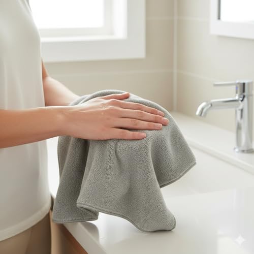 Image of Dribble Coral Fleece Weft Knitting 400 GSM Hand Towel 40x60 cm | Ultra Soft, Quick Dry, Highly Absorbent | Lightweight & Skin-Friendly Towel for Bathroom, Gym & Travel, Multicolor, Pack of 4