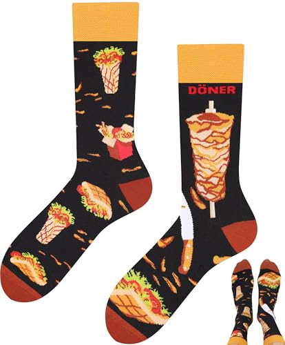 TODO Colours Divertidos calcetines con diseño – Multicolor, colorido, loco para la alegría de vivir, Calcetines Doner, 47-50