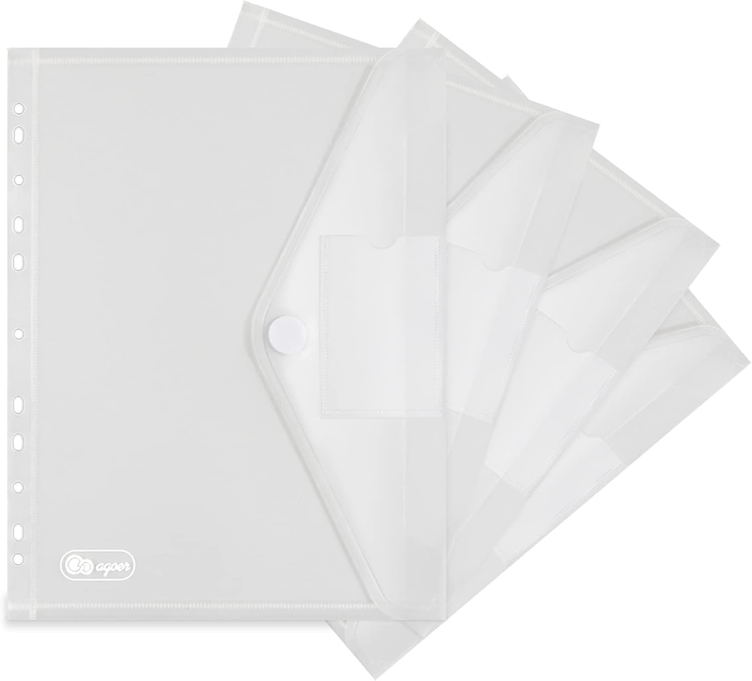 Agoer 10 Packs Document Wallets A4, Clear Plastic Wallets A4, Envelopes