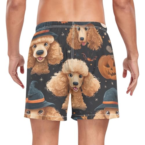 Halloween Poodle Men's Swim Trunks with Liner Quick Dry Beach Shorts Swimwear Bathing Suit S-XXL2