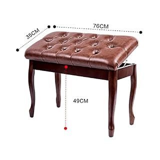 TEmkin Tabouret de Piano en Bois, Banc de Piano avec Grande boîte de Rangement, Banc de Clavier, Tabouret de vanité, 76 x 35 x 49 cm, Noir, Teck, Marron (Marron 1) - Les Beatles, Paul McCartney, John Lennon, RIngo Starr, George Harrison TEmkin Tabouret de Piano en Bois, Banc de Piano avec Grande boîte de Rangement, Banc de Clavier, Tabouret de vanité, 76 x 35 x 49 cm, Noir, Teck, Marron (Marron 1) – Image 2