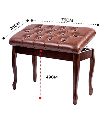TEmkin Tabouret de Piano en Bois, Banc de Piano avec Grande boîte de Rangement, Banc de Clavier, Tabouret de vanité, 76 x 35 x 49 cm, Noir, Teck, Marron (Marron 1) - Les Beatles, Paul McCartney, John Lennon, RIngo Starr, George Harrison TEmkin Tabouret de Piano en Bois, Banc de Piano avec Grande boîte de Rangement, Banc de Clavier, Tabouret de vanité, 76 x 35 x 49 cm, Noir, Teck, Marron (Marron 1) – Image 3