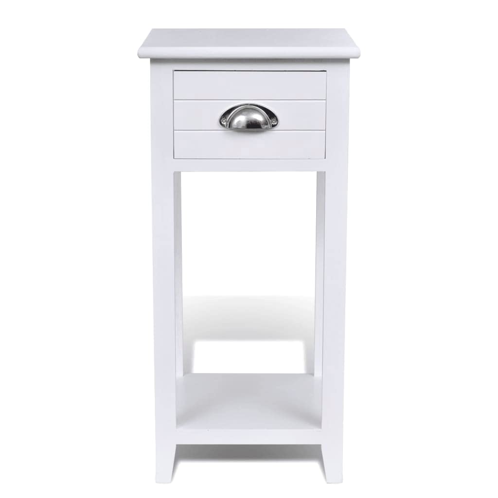 vidaXL Nachtkastjes met lade 2 pcs Wit 49 x 36 x 61 cm - Slaapkamer