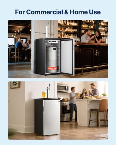 image for VEVOR Beer Kegerator, Single Tap Commercial Draft Beer Dispenser for D