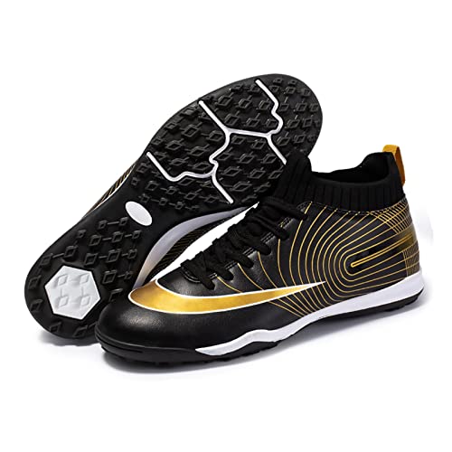 Chuteiras de Futebol Meninos,Casual Topo Alto Chuteiras de Futebol Juvenil de Relva,Confortável Resp