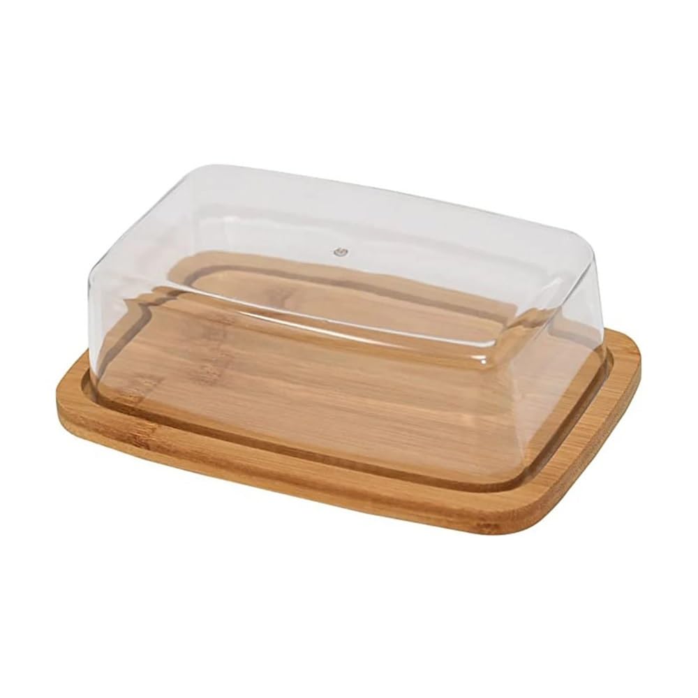 Mantequera Plato for Mantequilla de encimera, Tapa de acrílico Transparente, contenedor for Mantequilla for Almacenamiento en la Cocina Mantequera