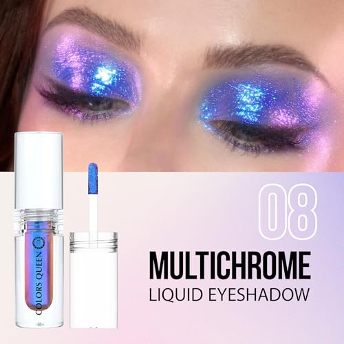 Image of Colors Queen Multichrome Liquid Eyeshadow | Long Wearing & Highly Pigmented Eyeshadow with Metallic Finish | Transfer Proof & Smudge Proof Liquid Eye Shadow for Eye Makeup (08 - Pole Star)