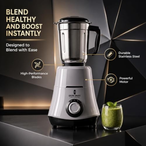 Image of Hydrogrind 750 Watts Juicer Mixer Grinder With 3 Stainless Steel Jars (3 Jars, Grey Black) 4 Years Warranty
