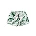 Carolilly Short de Plage Enfant Bébé Garçon avec Motifs Jolis Imprimés Short de Bain Garçon, Blanc Feuilles, 1-2 Ans