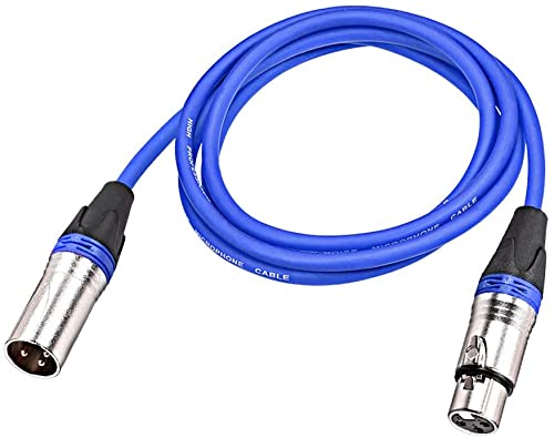 XYWHPGV XLR Male to XLR Female Cable Line for Microphone Camera Sound Card Mixer Blue Silver Tone XLR Blue Line 2M 6.56ft(e88aa dd2fd fb088 8c089 443ab 0bb61