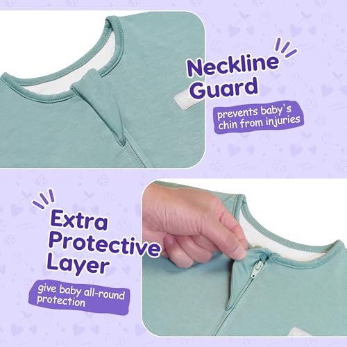Image of PuppyPaws Baby Sleep Sack 2-Pack Set, Transitional Swaddle, Swaddles for Newborns, 1.0 Tog Sleep Sack 3-6 Months, Wearable Blanket Baby with 2-Way Zipper