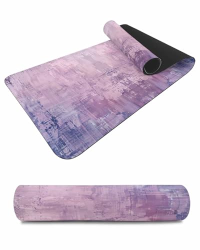 Debedcor Heat Proof Table Pads Waterproof Decorative, Purple Blue Oil Painting Non-Slip Table Countertop Protector, Modern Aesthetic Art Insulation Mat for Kitchen Room, 40 x 12 Inches