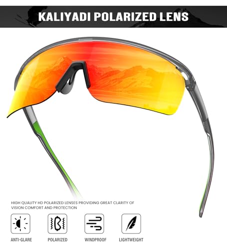 Image of KALIYADI Mens-Sunglasses Polarized Sports Sunglasses-Men: Running Sunglasses Men Women UV400 Protection for Cycling
