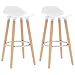 UnfadeMemory 2 STK. Barstühle Barhocker ABS-Sitzfläche und Buchenholz-Beine Küchenhocker Tresenhocker mit Eingebauter Fußstütze 39x39x80 cm (Weiß)