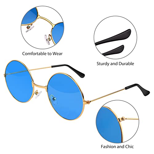 CHRORINE Hippie Sunglasses for Women Men Hippie Party Decorations2