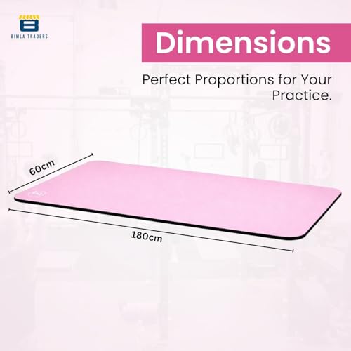 Image of Btag Premium TPE Yoga Mat for Women & Men | Anti-Slip Exercise & Gym Mat for Home Workouts | Lightweight & Durable | 6 mm (Pink)