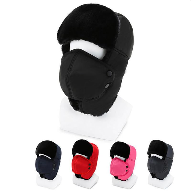 Gorro de Invierno Térmico Sombreros de bombardero de invierno Espesar Sombreros rusos cálidos Hombres Mujeres Invierno Cálido Gorro de esquí de nieve Sombrero de Aviador para Esquiar Deportivas al Air