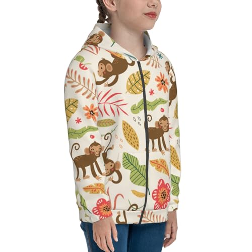 Monkeys in the Jungle Kid Hoodies Boys Zip Up Sweatshirts Girls Pullover with Pocket4