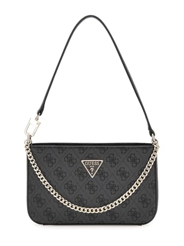 GUESS Noelle II Mini Top Zip Shoulder Bag Coal Logo