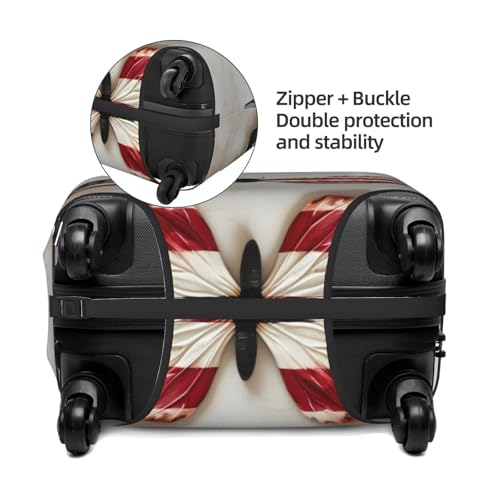 American Flag Butterfly Wall Travel Luggage Covers - Elasticity Suitcase Covers Protector for Luggage 18-32 Inch3