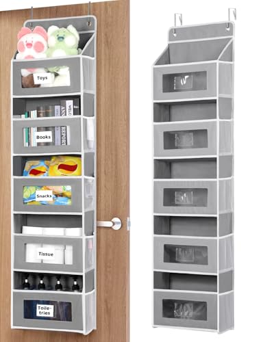 Image of Optish Over The Door Organizer, 5 Shelf Door Organizers Hanging, Behind The Doors Storage with 5 Pockets, Closet Organizers for Bedroom and Nursery