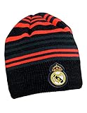 R ROGER'S Real Madrid Mütze, gestreift, offizielles Produkt, für Erwachsene und Kinder, Grau One size