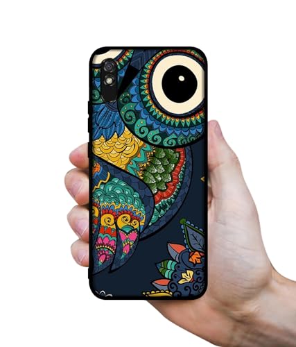 Image of Owl Illustration Design Premium 2D Printed Metal Back Case Cover for Mi Redmi 9A / 9A Sport / 9i / 9i Sport