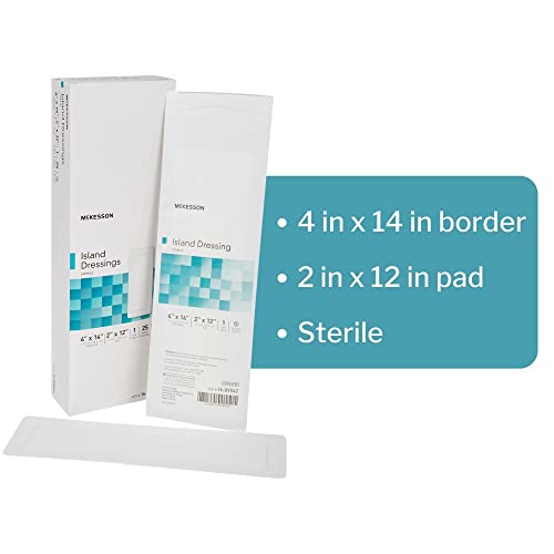 Mckesson Island Dressings, Sterile, Dimension 4 In X 14 In, Pad 2 In X 12 In, 25 Count, 1 Pack #TOP2