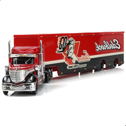 Semi Truck Toy with Trailer, 1/64 Scale for MAX Alloy Metal Diecast Heavy Semi Truck Trailer Head Toy Model, MAx Diecast Tow Traktor Gift for Kids Grandkids Christmas Birthday -Redwhite