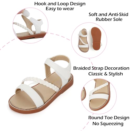 Image of PHIRAMIN Toddler Flower Girl Sandals - Girl Dress Shoes Toddler Little Kid Wedding Party
