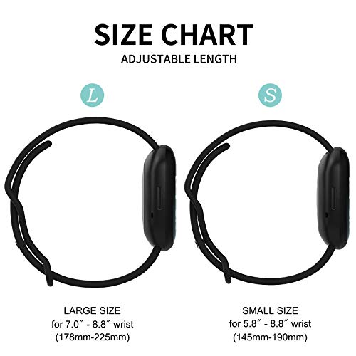 FunBand Compatible with Bands Fitbit Versa 3 / Versa 4 / Sense 2 Strap, Soft Silicone Fitness Sports Replacement Wrist Strap Bracelet for Fitbit Versa 4 / Versa 3 / Sense 2 Smart Watch (3 Pack) - Image 4