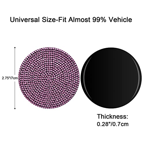 Cacturism 1 Pack Car Registration And Insurance Holder And 4 Pack Bling Rhinestone Car Coasters, Hot Pinkl Car Accessories Choice For Women #TOP5