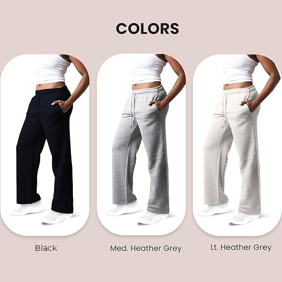 3 Pack Sweatpants Women, Wide Leg Womens Sweatpants, Workout - Yoga Pants (Available in Plus)3