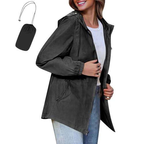 Womens Jacket Hoods Outfits Raincoat for Women Lightweight Hooded Waterproof Basic Winter Fall Outfits 2025 Y2K