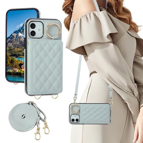 Gedurya iPhone 12 mini ケース 手帳型 背面カード収納 ショルダー いphone12mini 用 背面ケース 肩掛け iPhone 12ミニ スマホケース 首掛け 斜め掛け アイフォン12mini 携帯カバー 財布付き スタンド機能