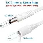 2-Pack-20FT-DC-Power-Extension-Cable21mm-x-55mm-12v-DC-Extension-Cord-Power-Supply-Adapter-for-CCTV-Security-Camera-Surveillance-Indoor-IP-CameraLED-Strip12-Volt-Male-to-Female-Plug-Flat-Cable
