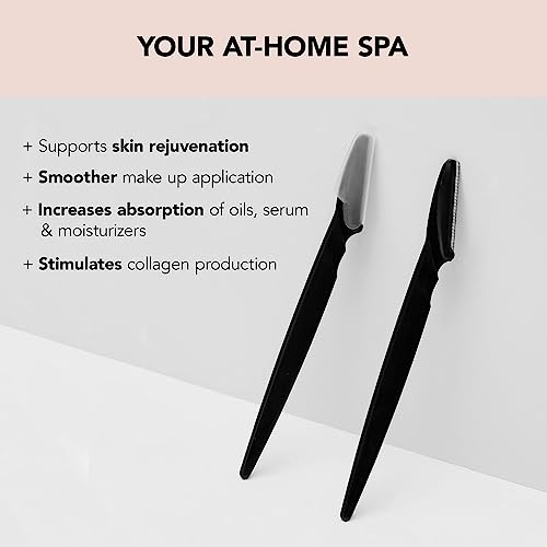 Kitsch Dermaplaning Tool - Face Razor For Women | Eyebrow Razor & Face Shaver For Women | Facial Hair Removal For Women | Facial Razors For Women | Dermaplane Razor For Women Face, 12 Pc (Black) #TOP2