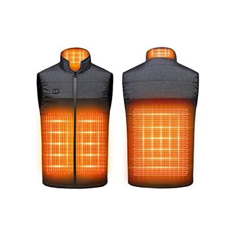 iWoo Heated Vests, Heated Body Warmer for Women/Men Heated Gilet, 3 Temperature Levels Electric Heating Vest, Heated Waistcoat for Outdoor Camping Riding Hiking (Excluded Power Bank) Black S Cover