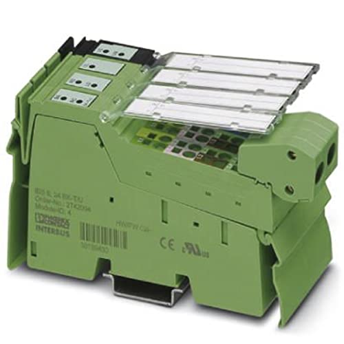PHOENIX CONTACT IBS IL 24 BK-T/U-PAC (2861580), 2 CHANNELS, 24 VDC SUPPLY, 500 KBPS, 6 INTERBUS POSITIONS, COPPER CONNECTION, DIN RAIL MOUNT, INTERBUS BUS COUPLER, IP20, SPRING-CAGE CONNECTION, W/INLI